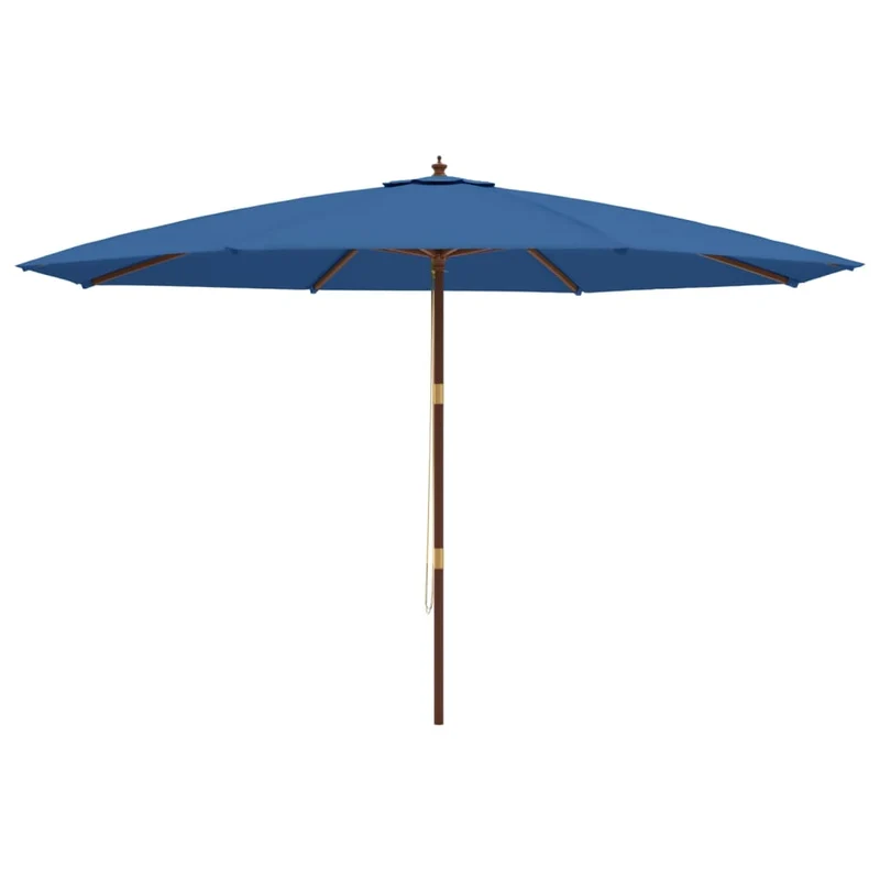 Parasol de jardin avec mât en bois 400 x 273 cm bleu 02_0008341