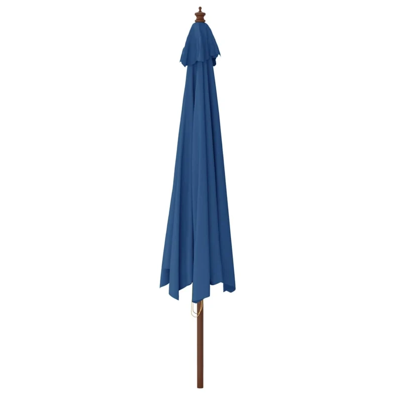 Parasol de jardin avec mât en bois 400 x 273 cm bleu 02_0008341