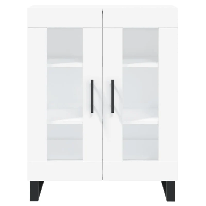 Buffet bahut commode armoire meuble de rangement organisateur cuisine salle de séjour salon haut 69,5 x 34 x 180 cm bois d'ingénierie blanc 02_0032549