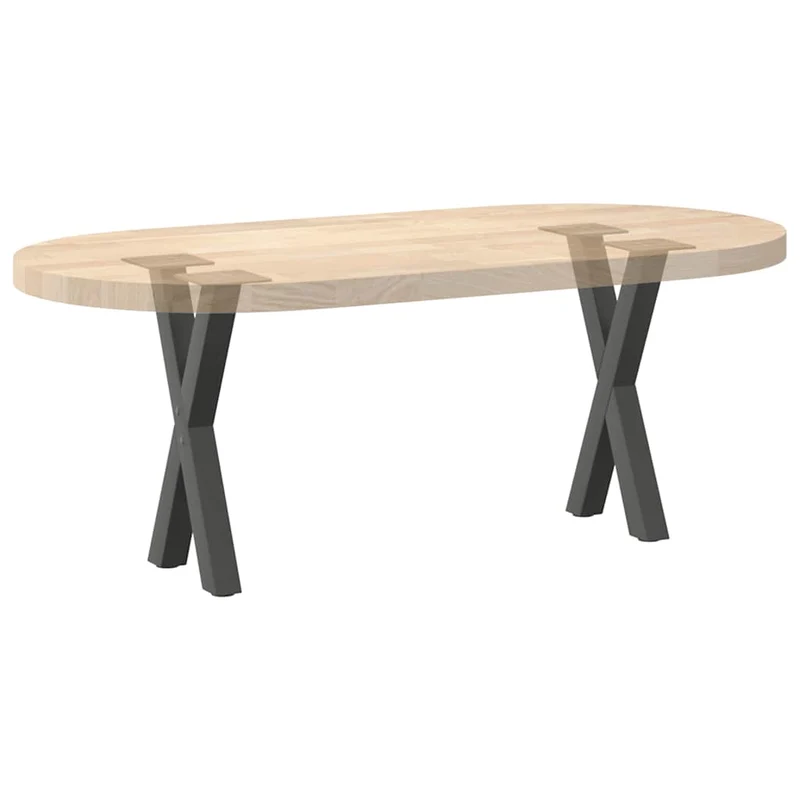 Lot de 2 pieds de table basse en forme de X 38 x 42-43 cm avec niveleurs réglables design moderne en acier anthracite 02_0057168