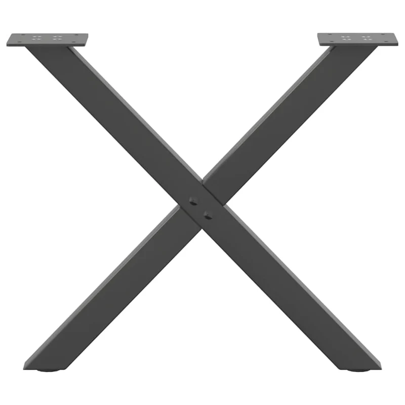 Lot de 2 pieds de table basse en forme de X ajustables 60 x 43 cm en acier anthracite 02_0057175