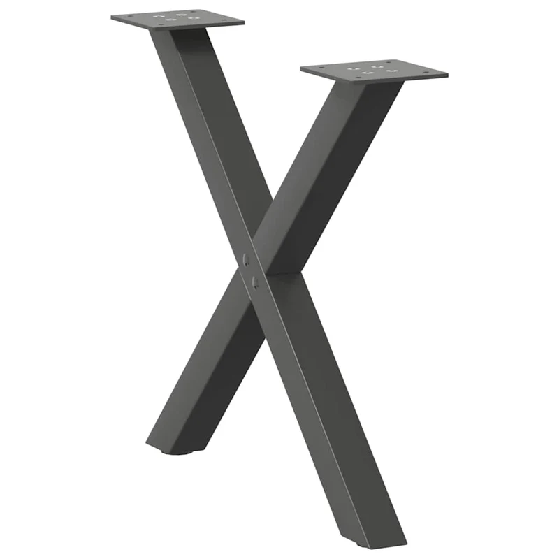 Lot de 2 pieds de table basse en forme de X ajustables 60 x 43 cm en acier anthracite 02_0057175