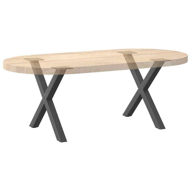 Lot de 2 pieds de table basse en forme de X ajustables 60 x 43 cm en acier anthracite 02_0057175