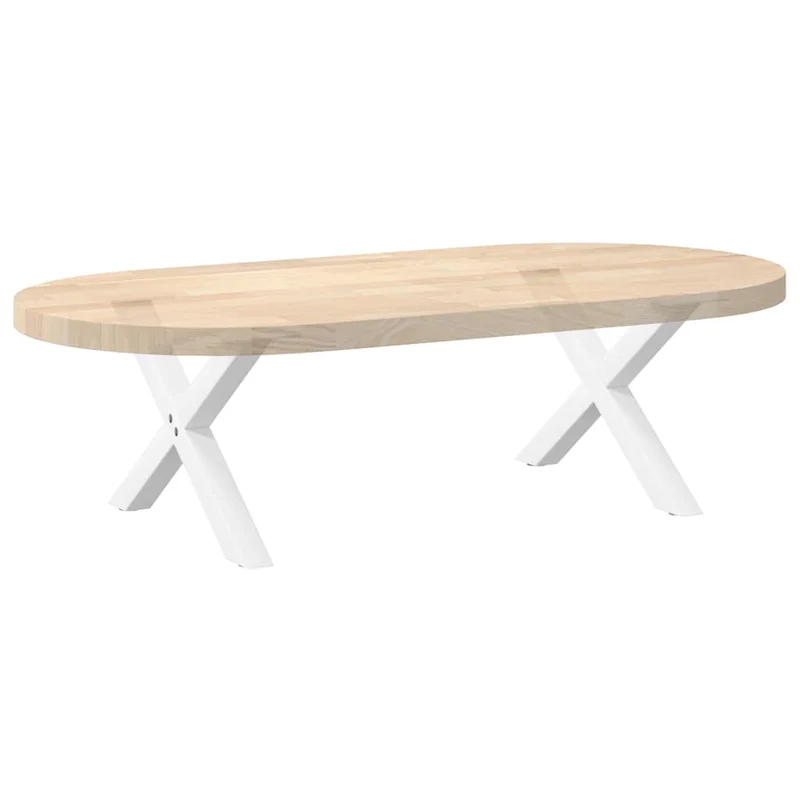 Lot de 2 pieds de table basse en forme de X 60 x 30 cm robustes avec niveleurs réglables en acier blanc 02_0057156
