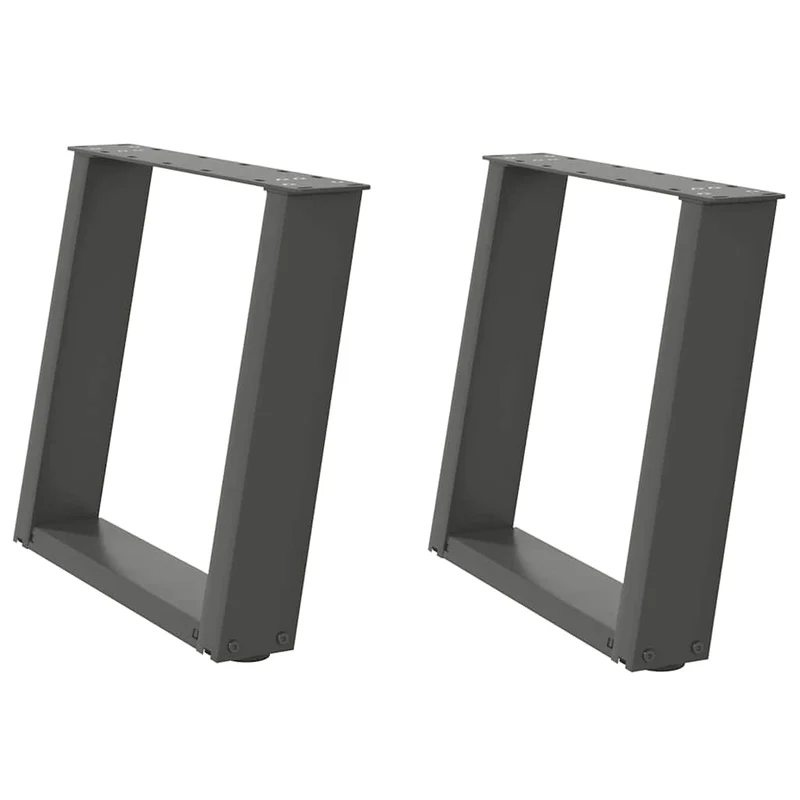 Lot de 2 pieds de table basse réglables en U 50 x 43 cm design moderne ambiance épurée en acier anthracite 02_0057050