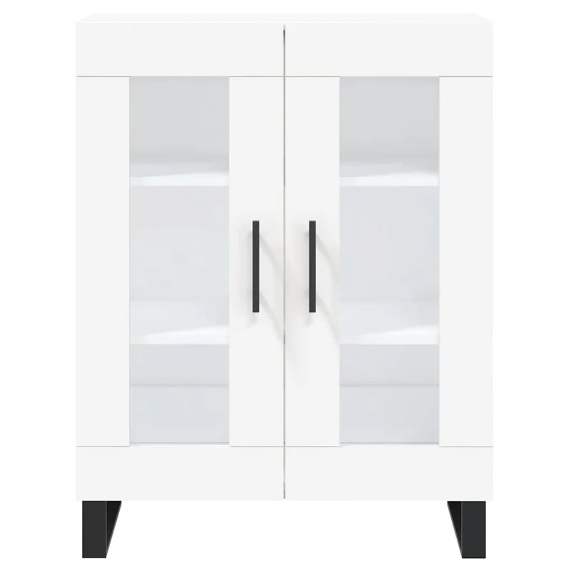 Buffet bahut commode armoire meuble de rangement organisateur cuisine salle de séjour salon haut 69,5 x 34 x 180 cm bois d'ingénierie blanc 02_0032543
