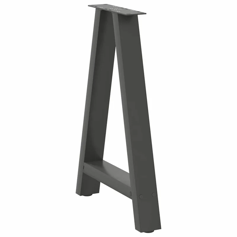 Lot de 2 pieds de table à manger en A 50 x 72-73 cm avec niveleurs réglables design moderne en acier anthracite 02_0057124