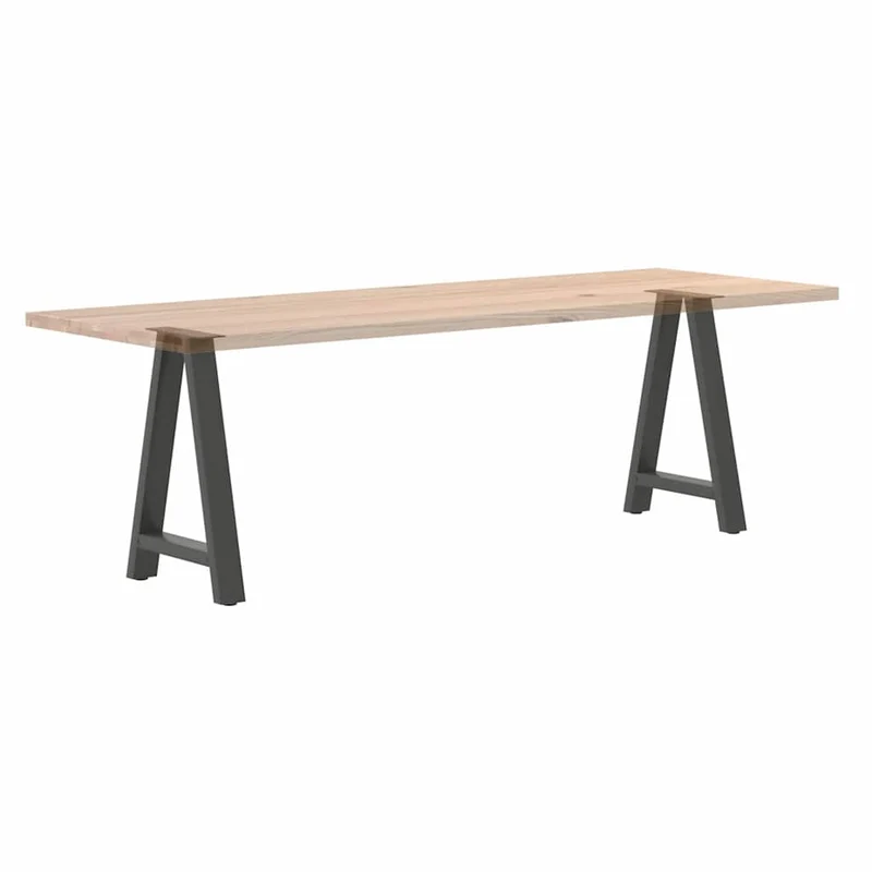 Lot de 2 pieds de table à manger en A 50 x 72-73 cm avec niveleurs réglables design moderne en acier anthracite 02_0057124