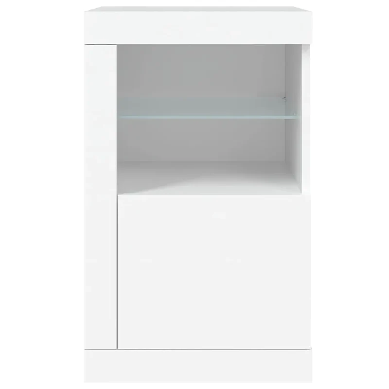 Armoire latérale design contemporain avec éclairage LED 41 x 37 x 67 cm en bois d'ingénierie blanc 02_0049363