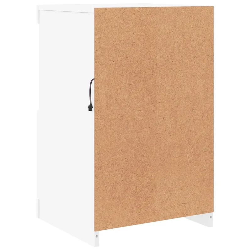 Armoire latérale design contemporain avec éclairage LED 41 x 37 x 67 cm en bois d'ingénierie blanc 02_0049363