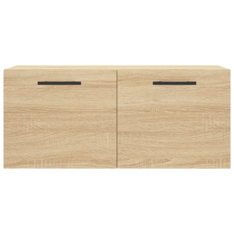 Armoire murale fonctionnelle rangement décoratif 80 x 36,5 x 35 cm en bois d'ingénierie chêne sonoma 02_0048870