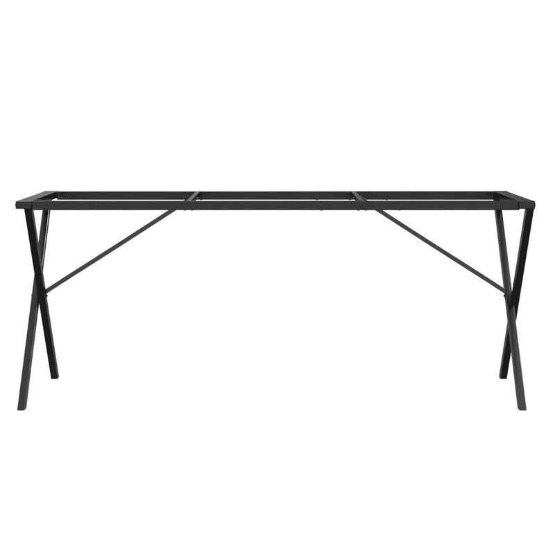 Pieds de table à manger cadre en X 160 x 80 x 73 cm robuste et durable style industriel en acier noir 02_0047246