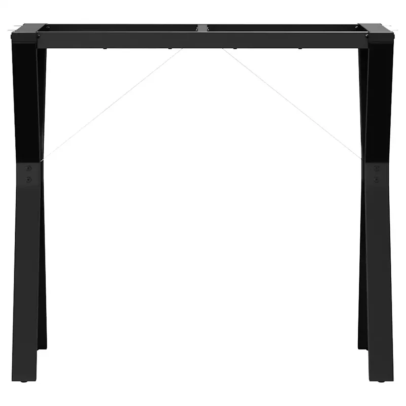 Pieds de table à manger cadre en Y 80 x 40 x 73 cm robustes faciles à installer style industriel en acier noir 02_0047260