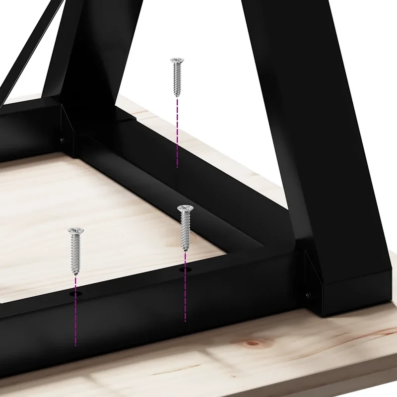 Pieds de table à manger cadre en Y 80 x 40 x 73 cm robustes faciles à installer style industriel en acier noir 02_0047260