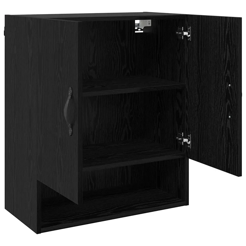 Armoire murale rectangulaire chic pratique espace réduit 60 x 31 x 70 cm en bois d'ingénierie chêne noir 02_0052487