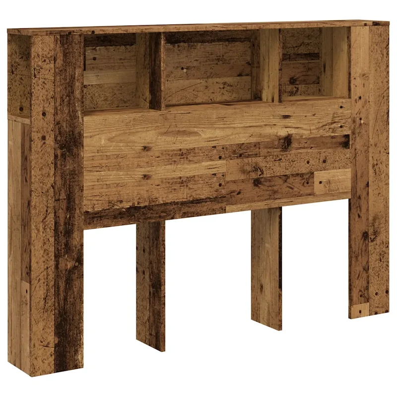 Armoire de tête de lit bibliothèque pratique peu encombrante 140 x 18,5 x 102,5 cm en bois d'ingénierie vieux bois 02_0050968