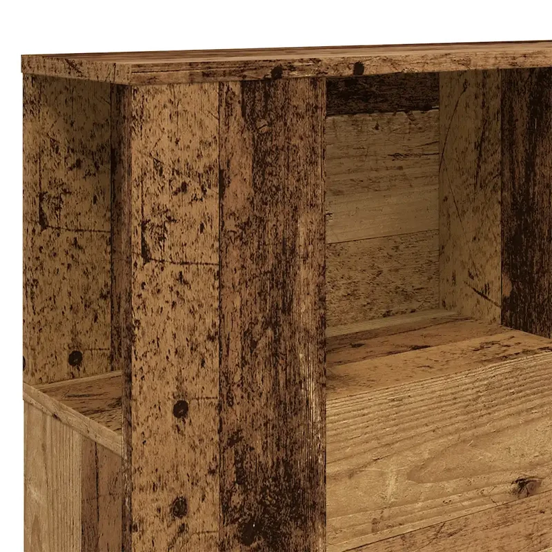 Armoire de tête de lit bibliothèque pratique peu encombrante 140 x 18,5 x 102,5 cm en bois d'ingénierie vieux bois 02_0050968