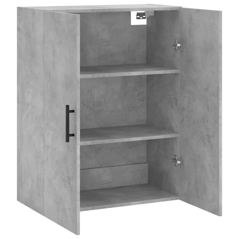 Armoire murale suspendue pratique 69,5 x 34 x 90 cm style contemporain rangement en bois d'ingénierie gris béton 02_0048599
