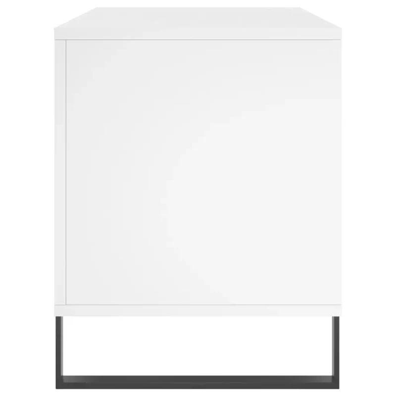 Armoire à disques classique pratique 100 x 38 x 48 cm style industriel en bois d'ingénierie blanc 02_0049153