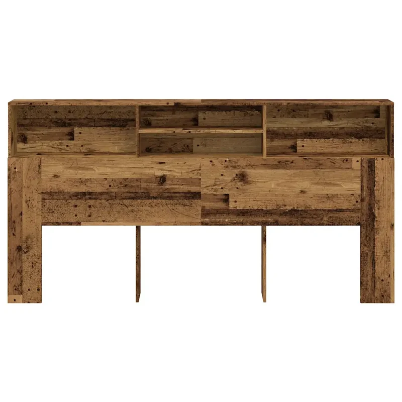 Armoire de tête de lit contemporaine avec rangement 200 x 19 x 103 cm en bois d'ingénierie vieux bois 02_0050962