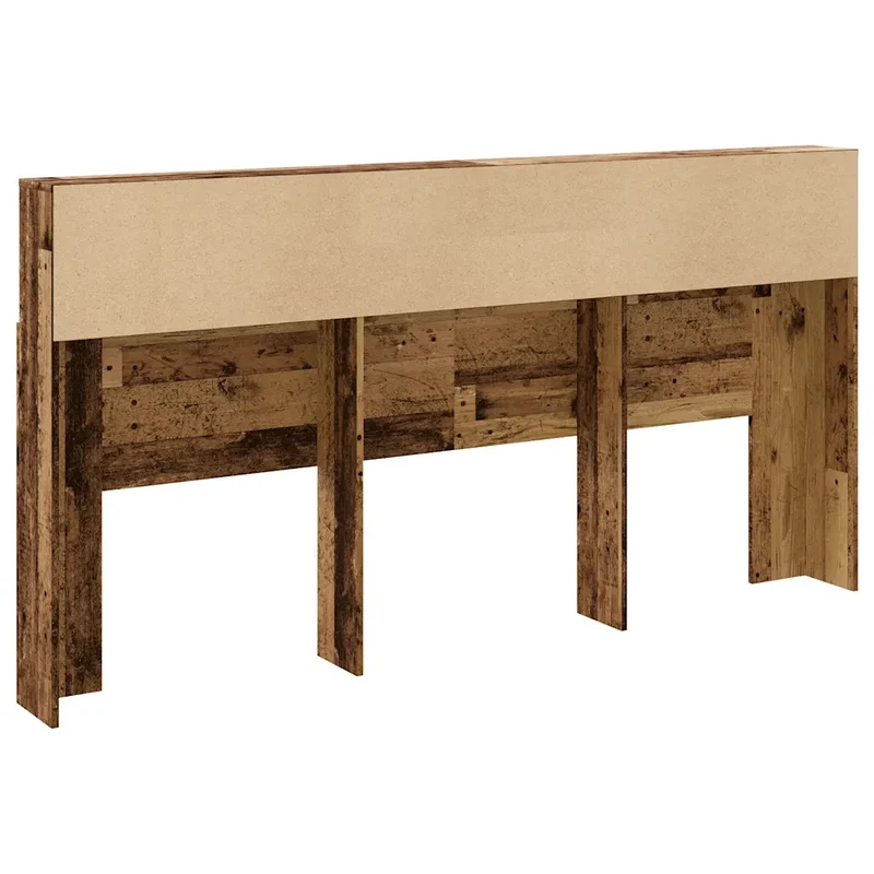 Armoire de tête de lit contemporaine avec rangement 200 x 19 x 103 cm en bois d'ingénierie vieux bois 02_0050962