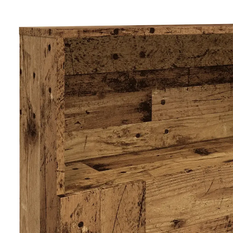 Armoire de tête de lit contemporaine avec rangement 200 x 19 x 103 cm en bois d'ingénierie vieux bois 02_0050962