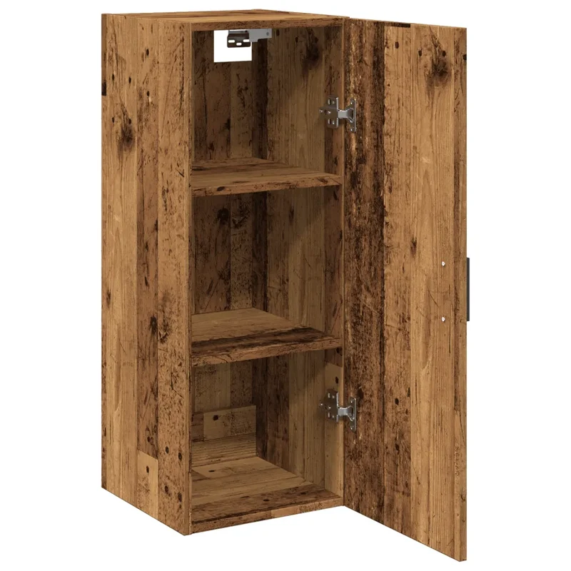 Armoire murale vintage design intemporel espace rangement 34,5 x 34 x 90 cm en bois d'ingénierie vieux bois 02_0051152