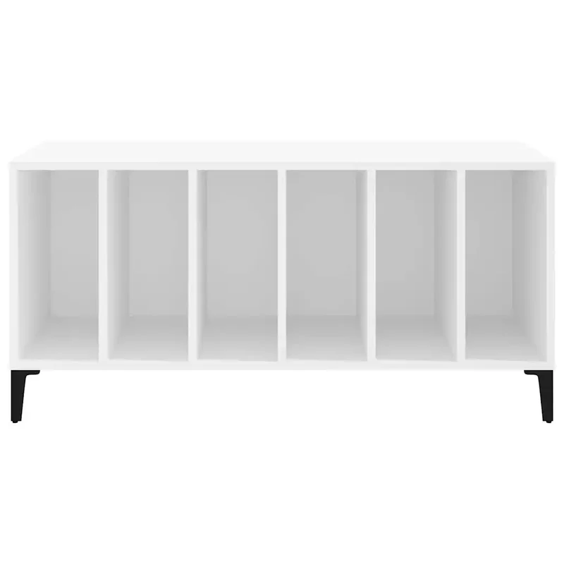 Armoire à disques pratique et classique 100 x 38 x 48 cm style industriel en bois blanc 02_0049222