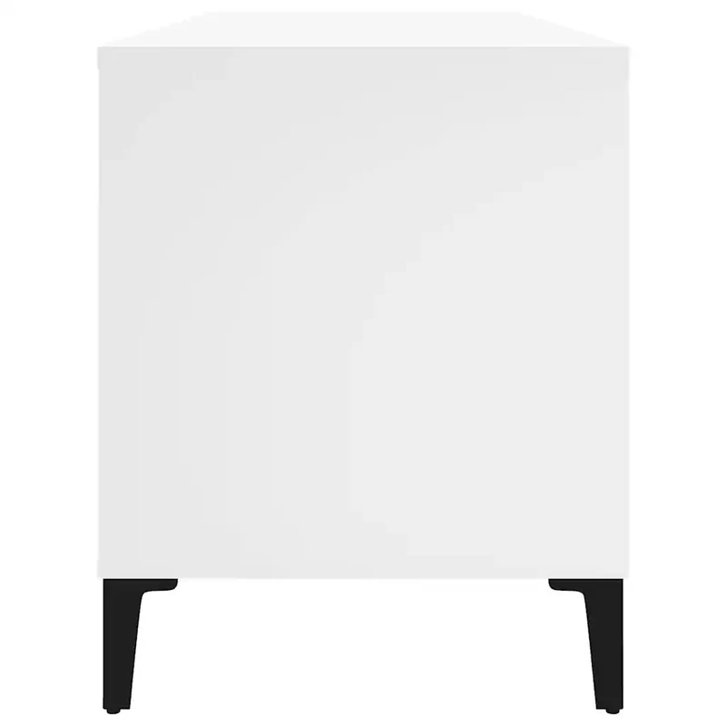 Armoire à disques pratique et classique 100 x 38 x 48 cm style industriel en bois blanc 02_0049222
