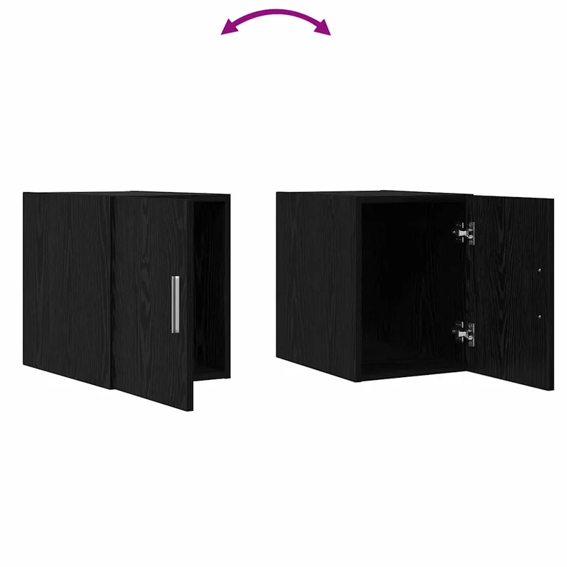 Armoire murale moderne avec 1 porte stockage 30 x 42,5 x 39,5 cm en bois d'ingénierie chêne noir 02_0052167