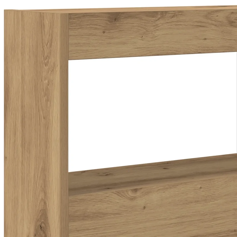 Armoire tête de lit moderne avec LED 140 x 17 x 102 cm rangement pratique style contemporain en bois d'ingénierie chêne artisanal 02_0051945