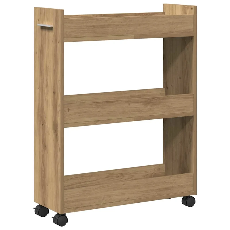 Armoire rectangulaire moderne rangement pratique 60 x 22 x 79 cm en bois d'ingénierie chêne artisanal 02_0052163
