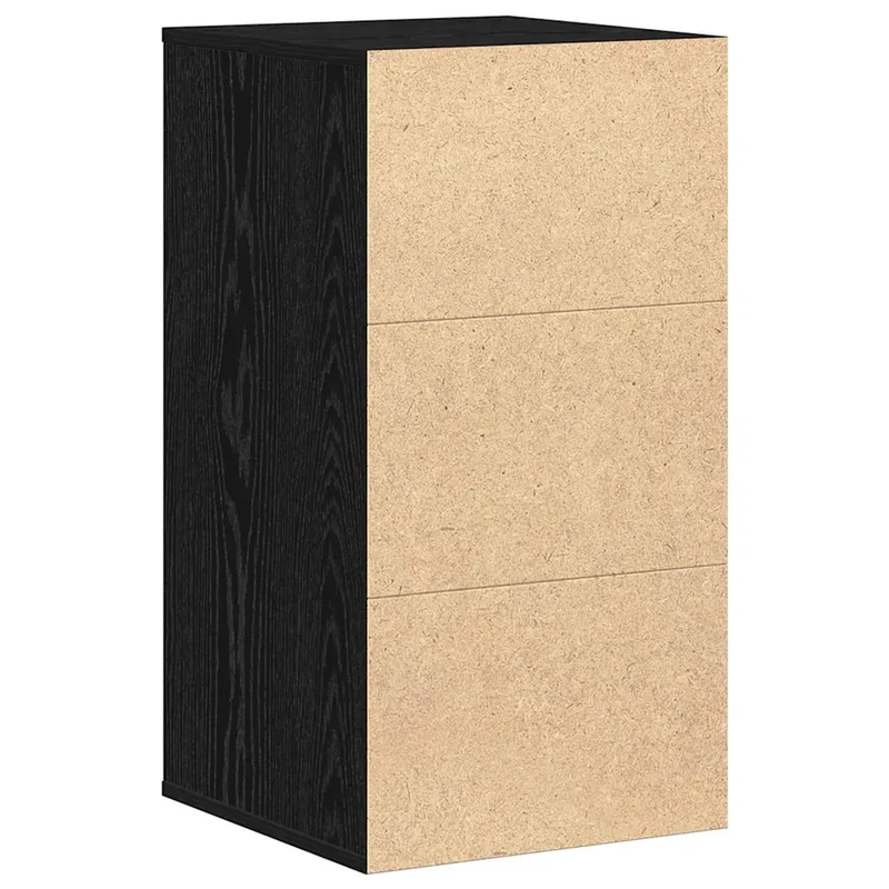 Armoire à tiroirs moderne rangement organisé chambre 40 x 41 x 76 cm en bois d'ingénierie noir 02_0052157
