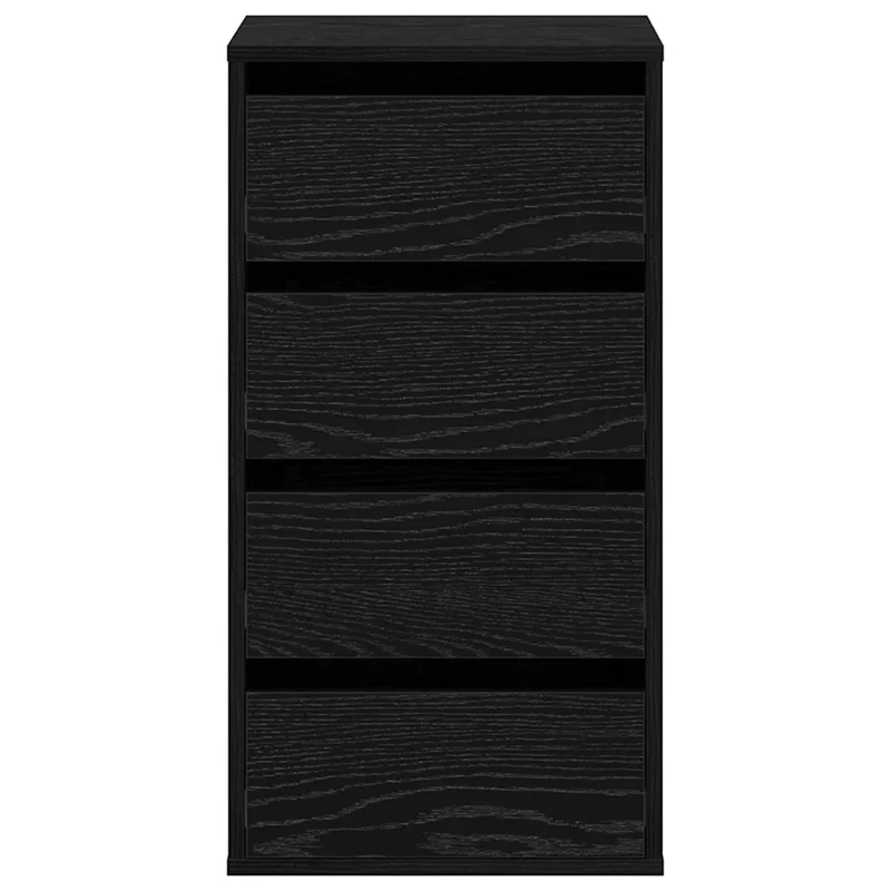 Armoire à tiroirs moderne rangement organisé chambre 40 x 41 x 76 cm en bois d'ingénierie noir 02_0052157