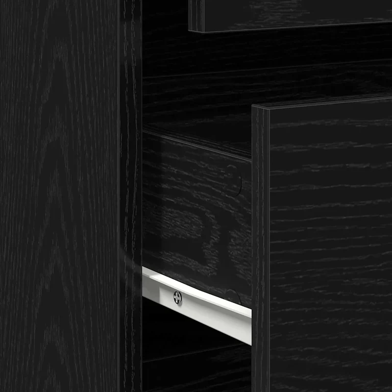 Armoire à tiroirs moderne rangement organisé chambre 40 x 41 x 76 cm en bois d'ingénierie noir 02_0052157