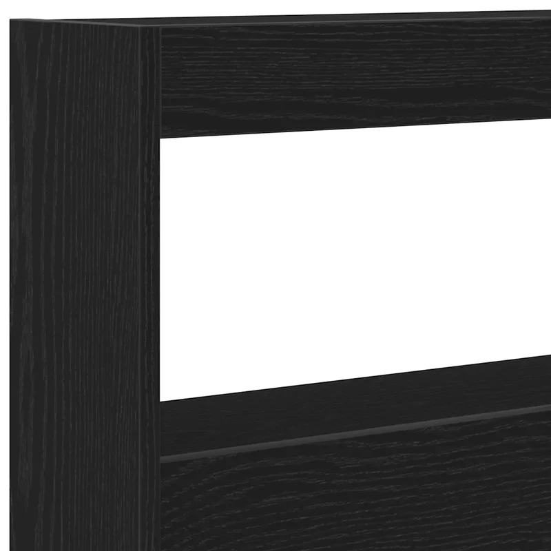 Armoire tête de lit moderne avec lumières LED 180 x 17 x 102 cm en bois d'ingénierie chêne noir 02_0051952