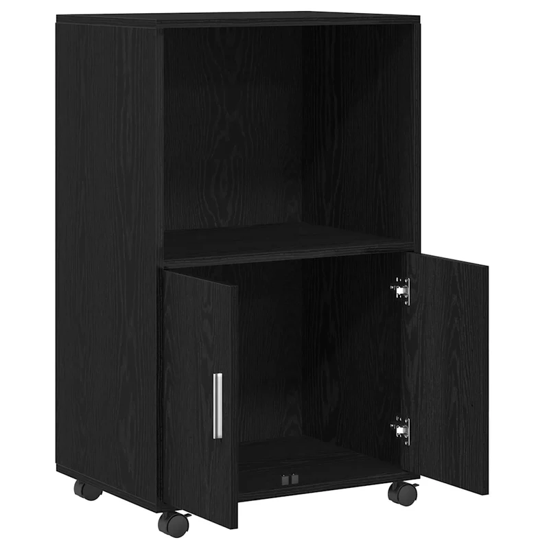 Armoire moderne rectangulaire 55 x 40 x 91 cm avec grand espace de stockage style épuré en bois d'ingénierie chêne noir 02_0052190