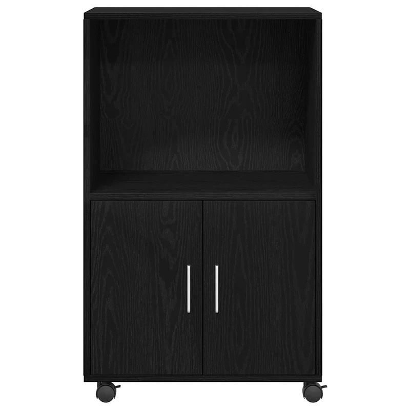 Armoire moderne rectangulaire 55 x 40 x 91 cm avec grand espace de stockage style épuré en bois d'ingénierie chêne noir 02_0052190
