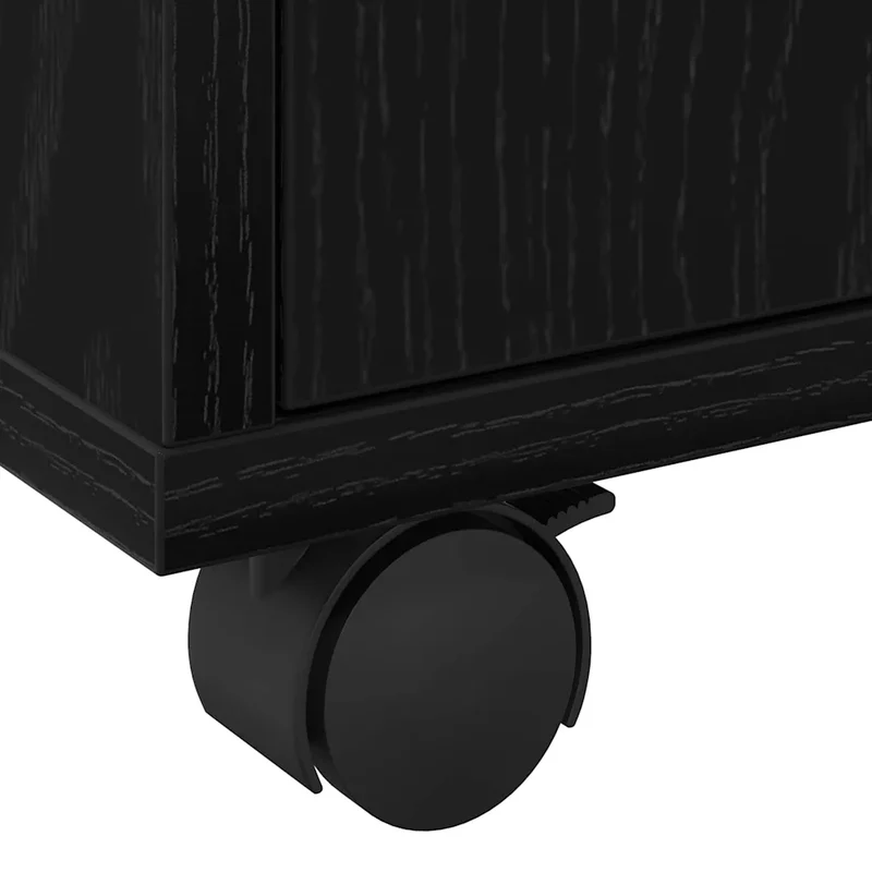 Armoire moderne rectangulaire 55 x 40 x 91 cm avec grand espace de stockage style épuré en bois d'ingénierie chêne noir 02_0052190