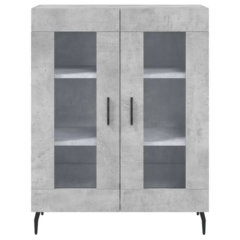 Buffet bahut commode armoire meuble de rangement organisateur cuisine salle de séjour salon haut 69,5 x 34 x 180 cm bois d'ingénierie gris 02_0034593