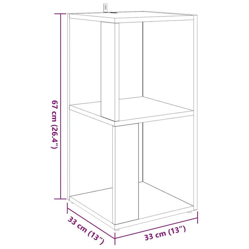 Armoire d'angle rustique élégante petit espace 33 x 33 x 67 cm en bois d'ingénierie chêne sonoma 02_0047967