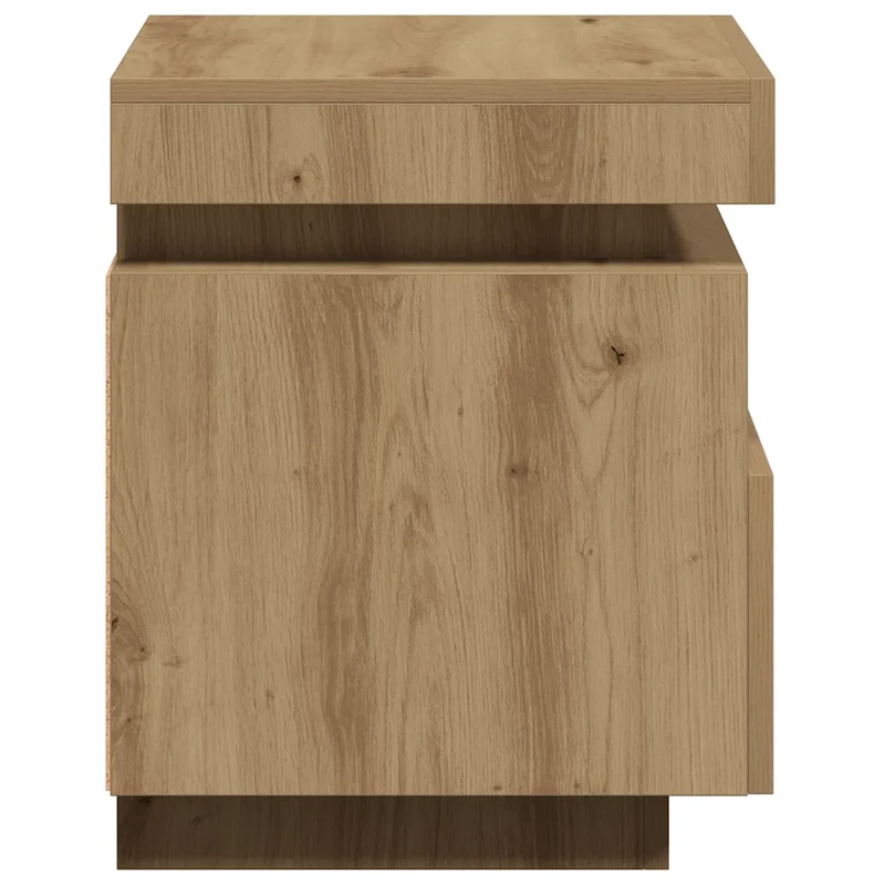 Table de chevet avec éclairage LED pratique rangement 40 x 39 x 48 cm en bois d'ingénierie chêne artisanal 02_0051160