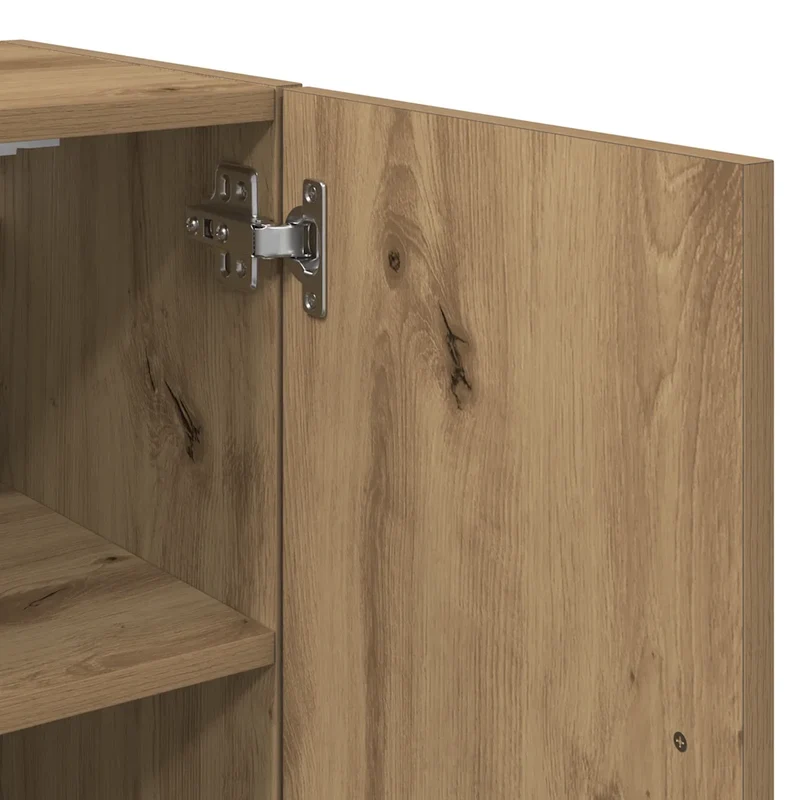 Armoire murale fonctionnelle design épuré 60 x 31 x 60 cm en bois d'ingénierie chêne artisanal 02_0051137