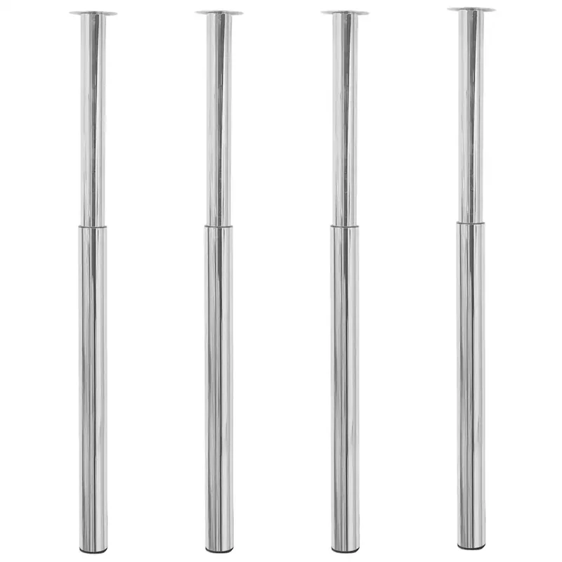 Lot de 4 pieds de table télescopiques réglables 60 x 710 x 1100 mm en fer chromé 02_0055078