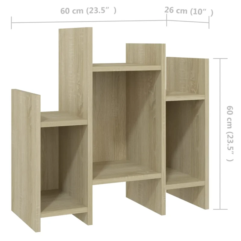 Armoire latérale pratique rangement 60 x 26 x 60 cm style moderne en aggloméré chêne sonoma 02_0047874