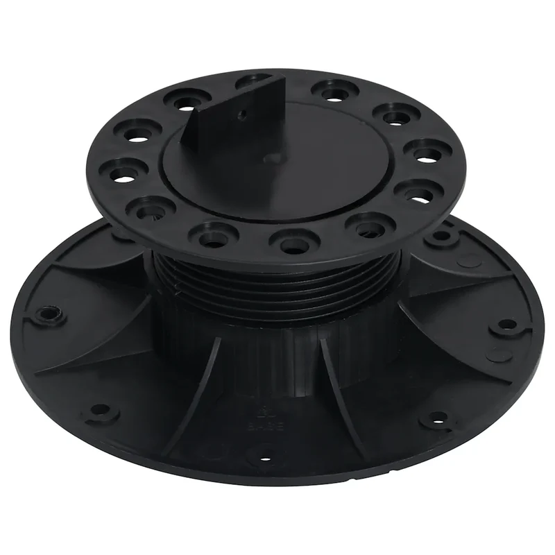 Lot de 10 pieds de terrasse réglables pour surface extérieure ajustable 60-88 mm en polypropylène noir 02_0046080