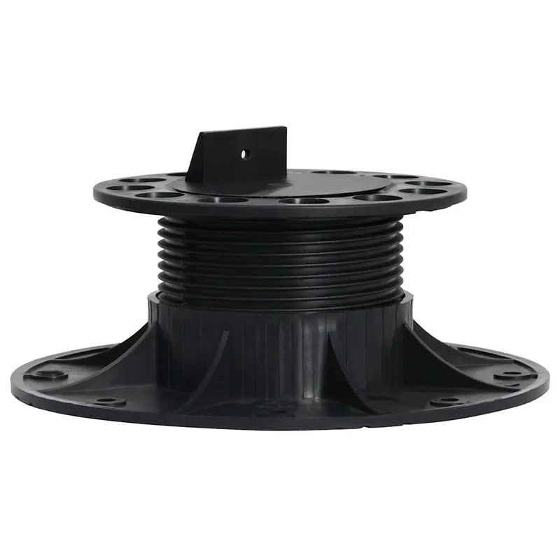 Lot de 10 pieds de terrasse réglables pour surface extérieure ajustable 60-88 mm en polypropylène noir 02_0046080