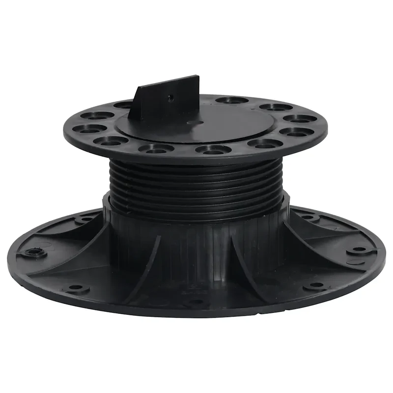 Lot de 10 pieds de terrasse réglables pour surface extérieure ajustable 60-88 mm en polypropylène noir 02_0046080
