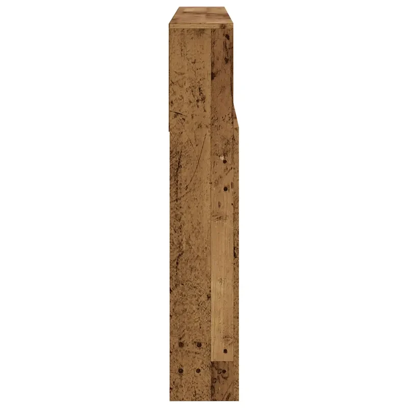 Armoire de tête de lit contemporaine rangement livres 140 x 19 x 103 cm en bois d'ingénierie vieux bois 02_0050956