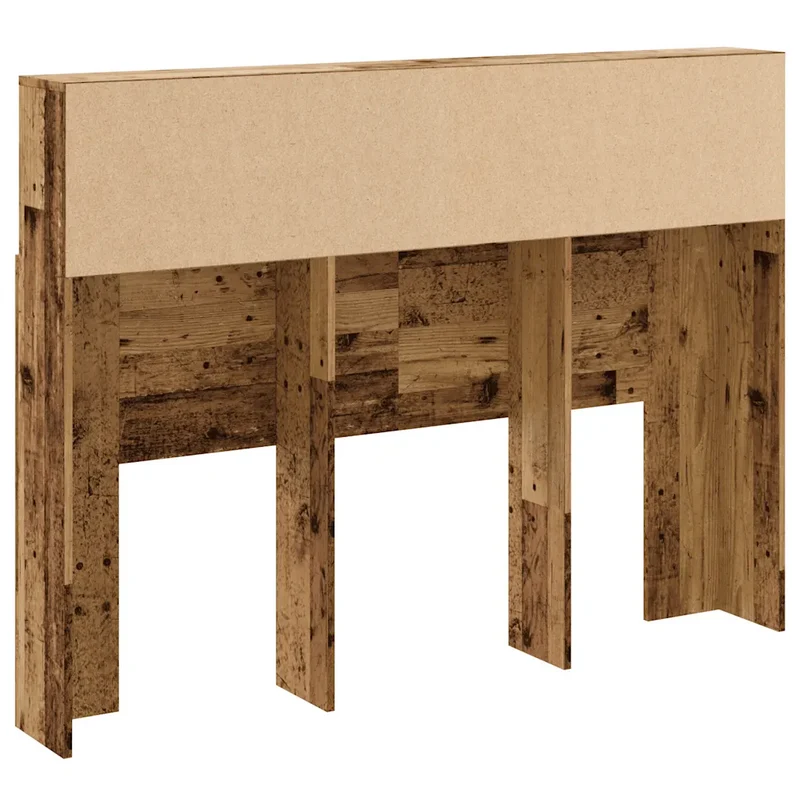Armoire de tête de lit contemporaine rangement livres 140 x 19 x 103 cm en bois d'ingénierie vieux bois 02_0050956